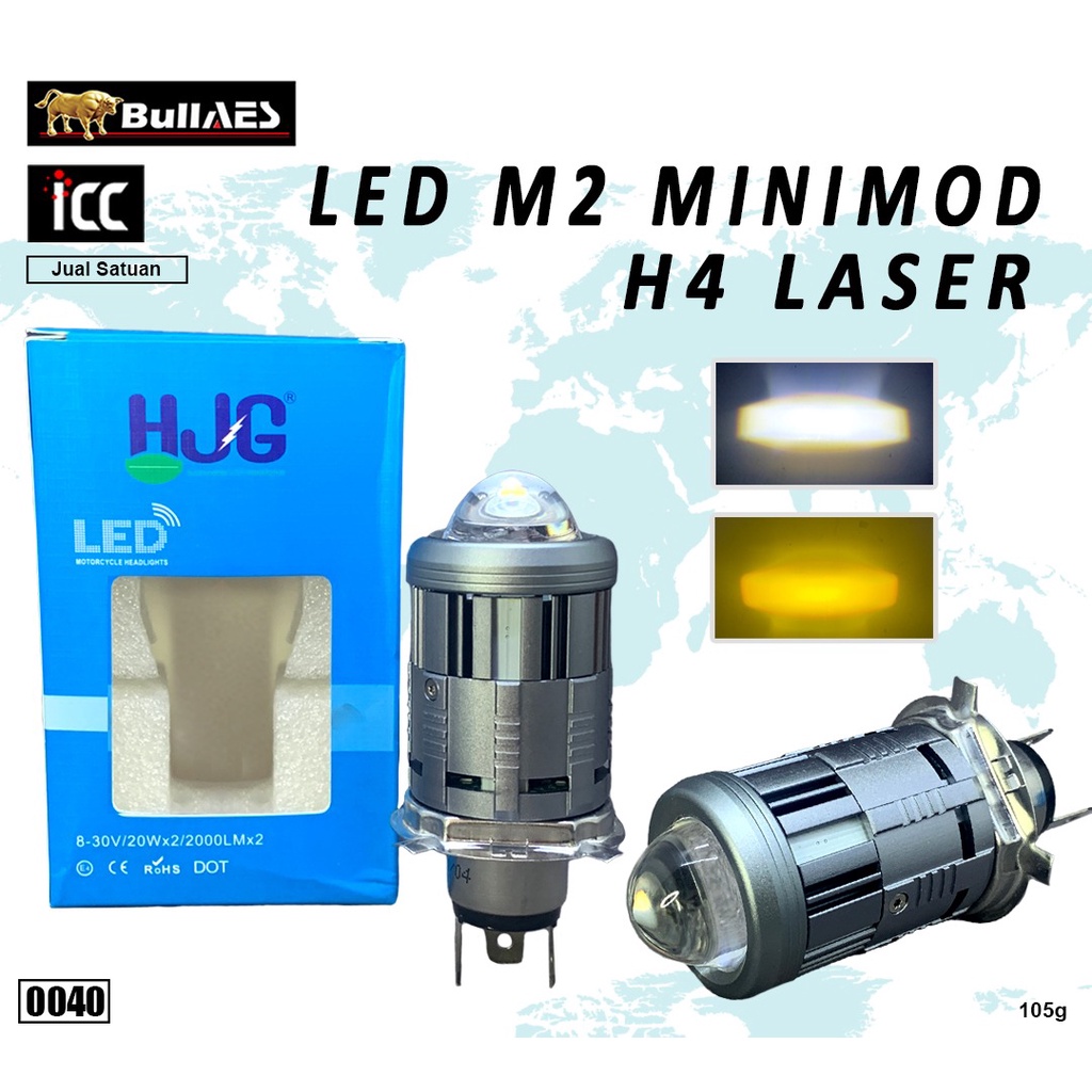 Jual Lampu Led H Laser Hi Loo Beam Dual Colour Minimod M Merk Hjg Shopee Indonesia