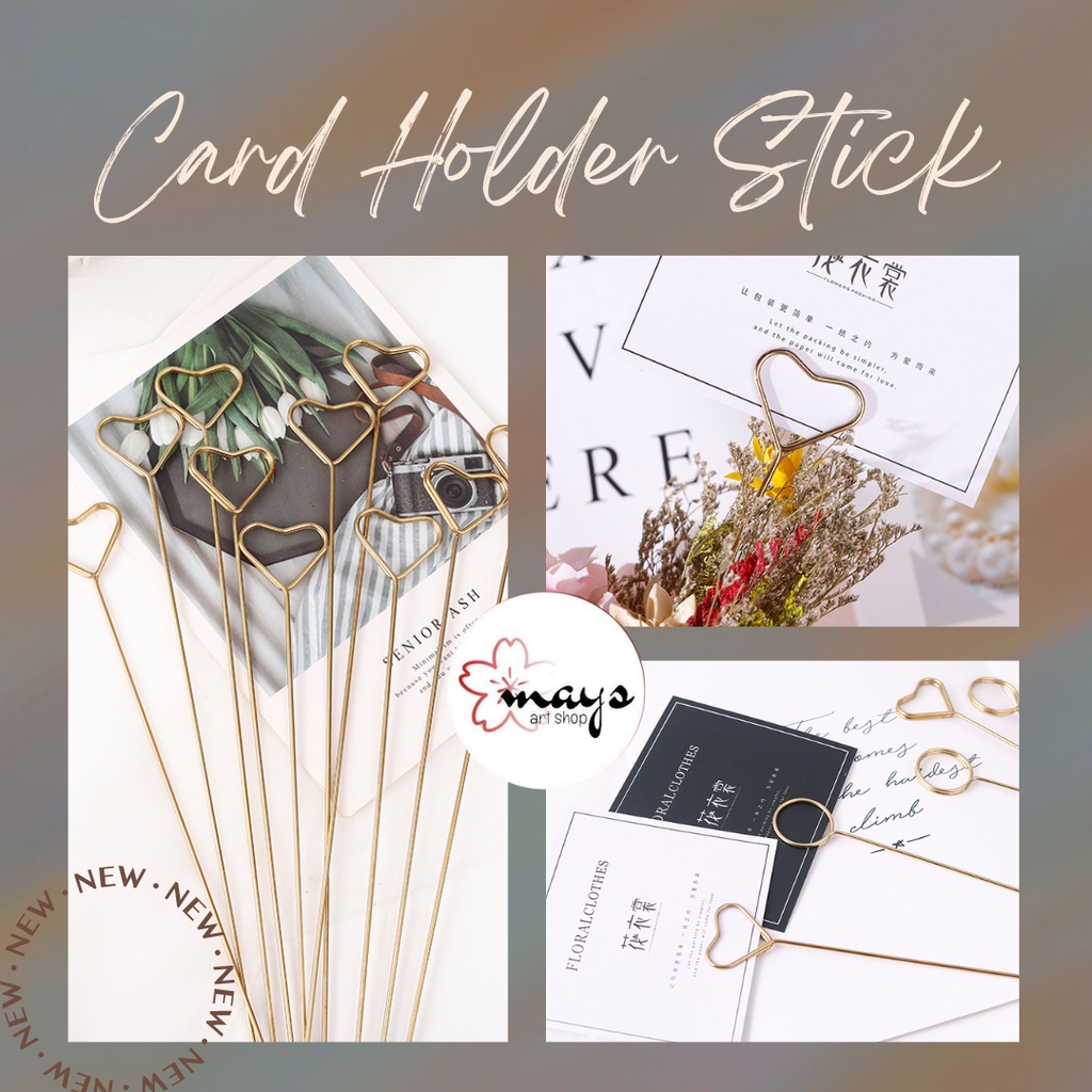 Jual [Ecer] Stik Kartu Ucapan Flower Bouquet - Card Holder Stick Clip ...