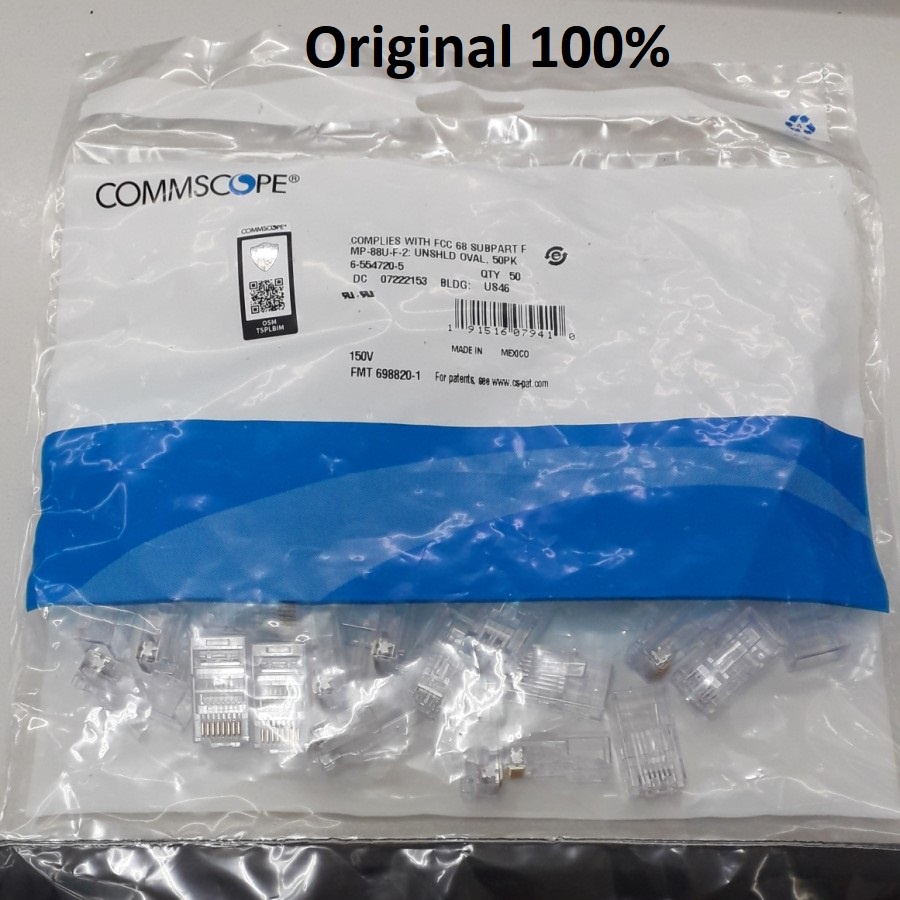Jual COMMSCOPE RJ45 Cat5 Conektor AMP Rj45 Cat5e Isi 50 | Shopee Indonesia