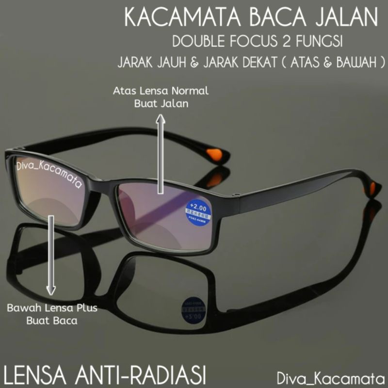 Jual Kacamata Baca Dan Jalan Double Focus Priawanita Kacamata Plus Anti Radiasi Frame 4434