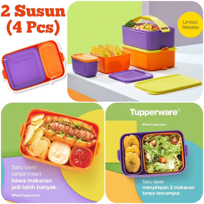 Jual Tupperware Promo Rantang Set Wadah Piknik Untuk Nasi Lauk Roti ...