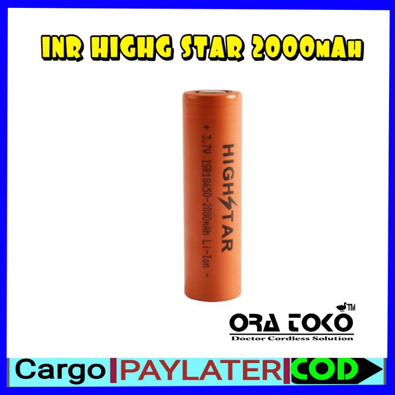 Jual Baterai 18650 original buat powertoll real 2000 mAh high DRAIN
