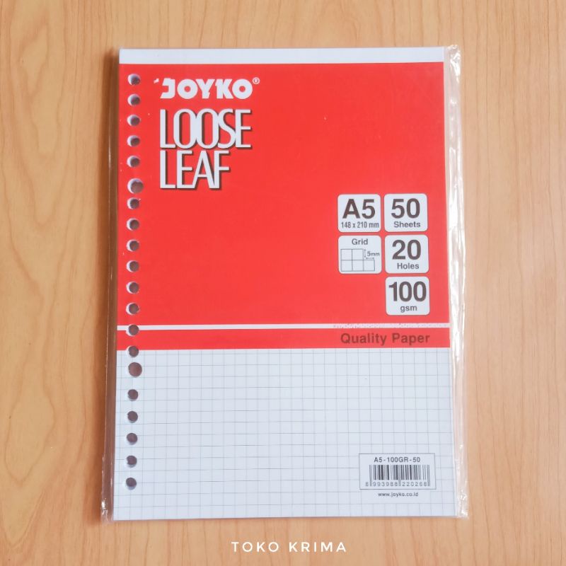 Jual Loose Leaf Joyko A5 Kertas File Isi Binder Refill Grid Dot Garis ...