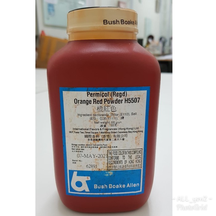 Jual Orange Red Powder H 5507 Bush Boake Allen 500gr Shopee Indonesia