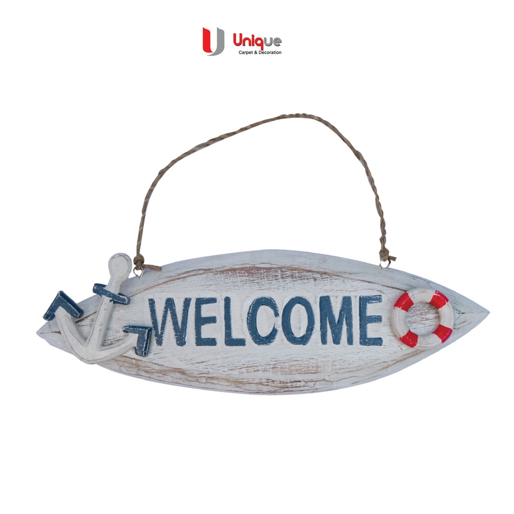 Pajangan Hiasan Dinding Welcome Jangkar / Kerajinan Kayu Model Jangkar / Pajangan Hiasan Rumah Murah