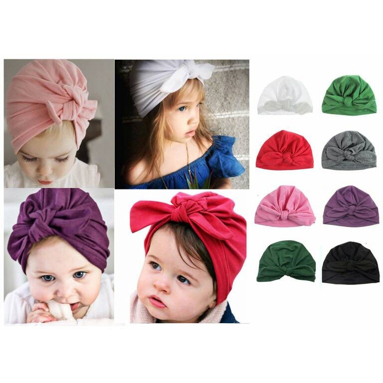 Jual bgt-tp-87 topi anak turban rajut pita ikat anak baby hat cap ...