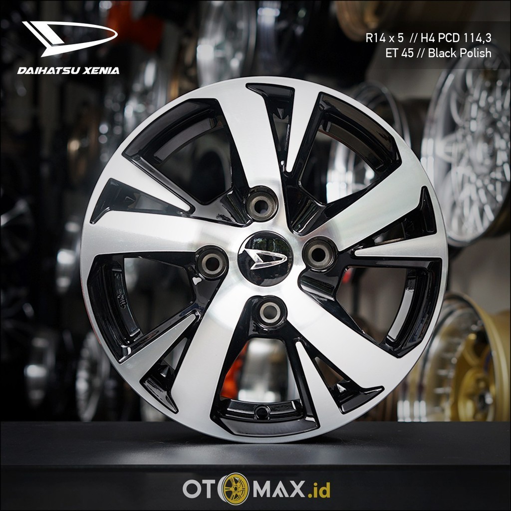Jual Velg Mobil Daihatsu Xenia Ring 14 Black Polish | Shopee Indonesia