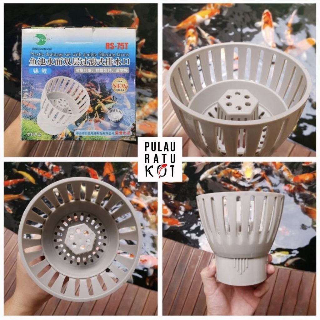 Jual Koi Pond Surface Skimmer pipa 2,5 inch import premium double layer RS 75T pembersih