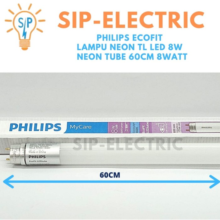 Jual PHILIPS ECOFIT LAMPU NEON TL LED 8W / NEON TUBE 60CM 8WAT | Shopee ...