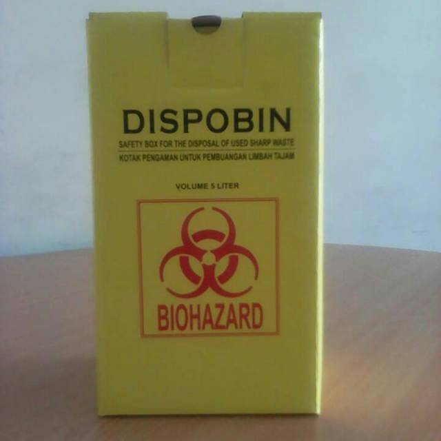 Jual Dispobin Safety box / disposal container ukuran 5 L kotak sampah