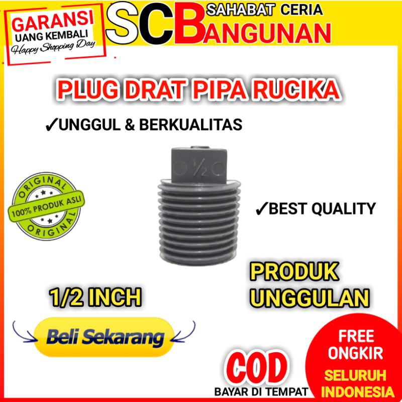 Jual Plug Drat Pipa Pvc Plug Drat Tutup Pralon Paralon Inch