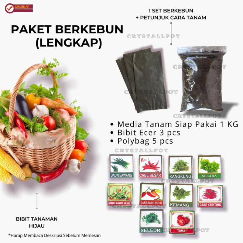 Jual BENIH BIBIT PAKET SAYURAN LENGKAP SIAP PAKAI - PAKET BERKEBUN ...