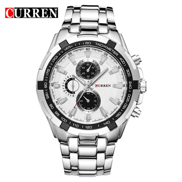 CURREN 8023 Jam Tangan Pria Analog Stainless Steel Chronograph Tidak Aktif  WATCHKITE WKOS