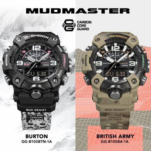Jam tangan Casio g-shock Gshock GG-B100 mudmaster carbon Burton Army