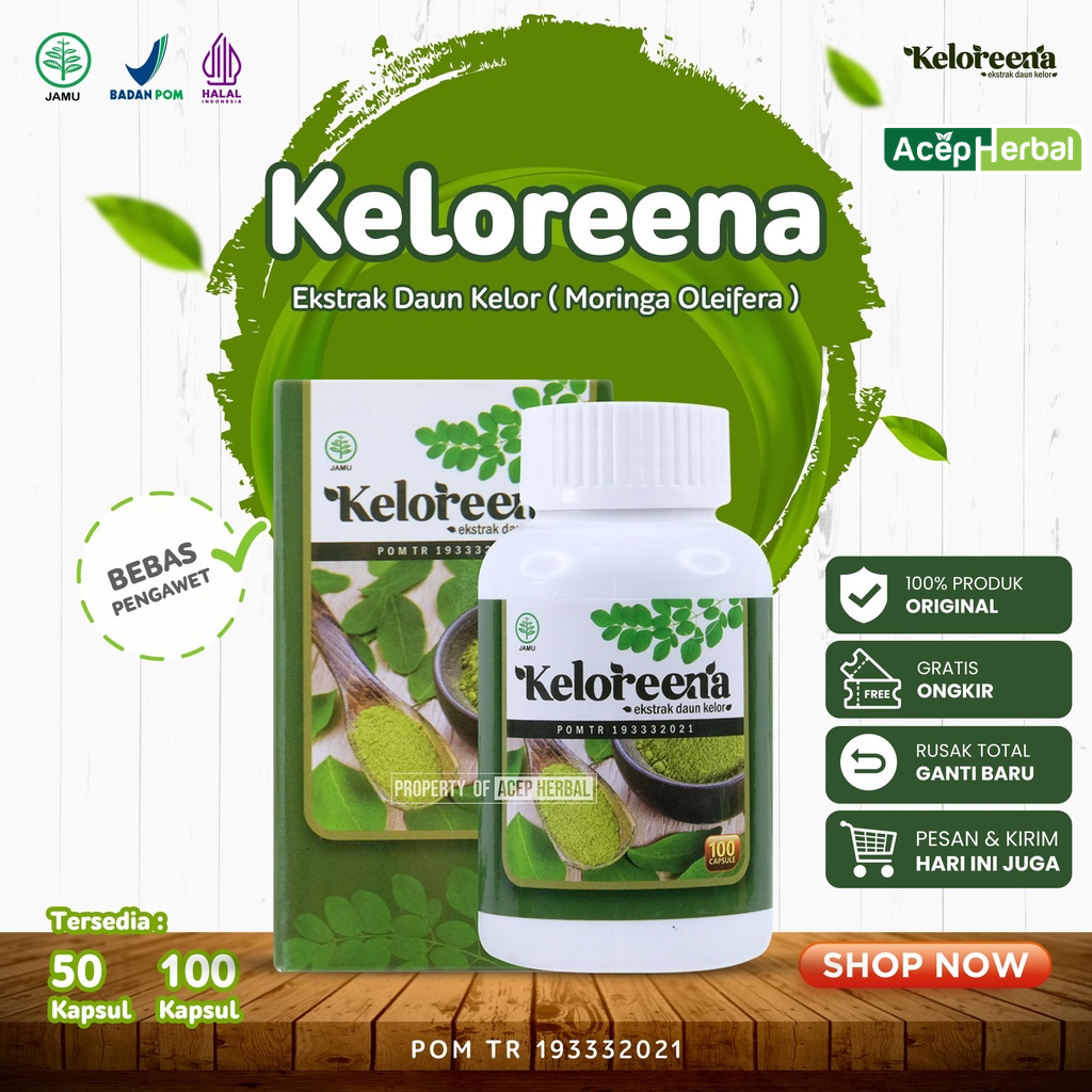 Jual Acep Herbal Keloreena Kapsul Ekstrak Daun Kelor Ekstrak Moringa