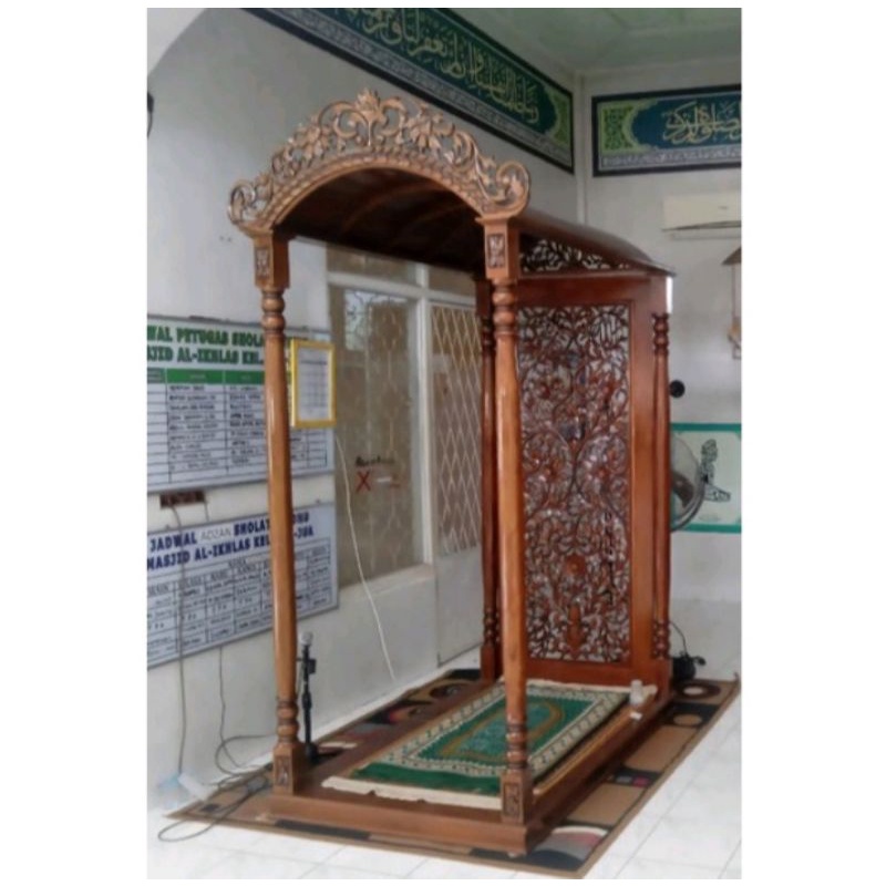 Jual Mihrab Masjid Tempat Imam Kayu Jati Ukiran Jepara Shopee Indonesia 6031