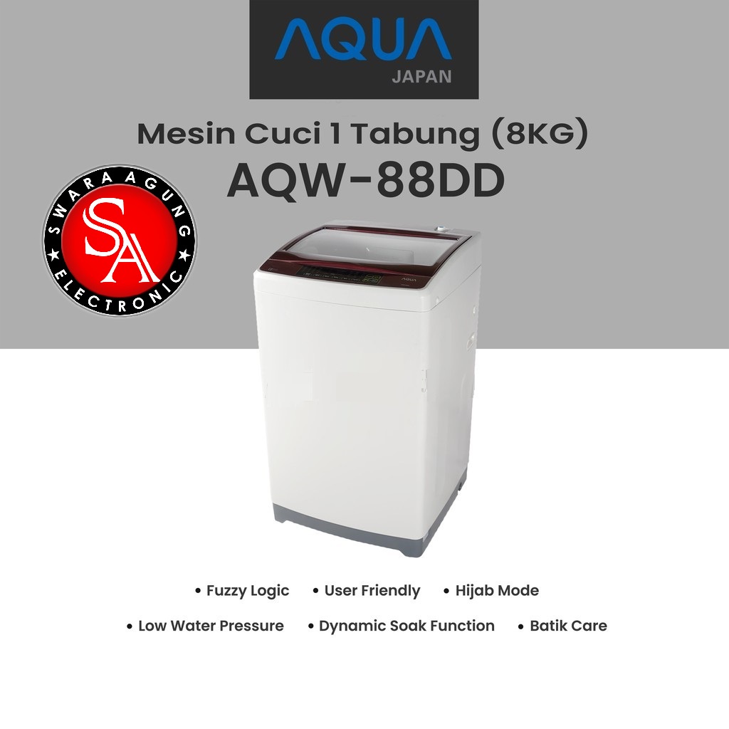 Jual Mesin Cuci 1 Tabung Top Loading 8Kg AQUA Type : AQW-88DD (Khusus ...