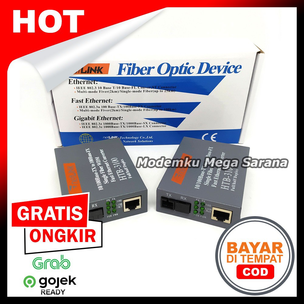 Jual Media Converter Fo Fiber Optik Optic Netlink Htb