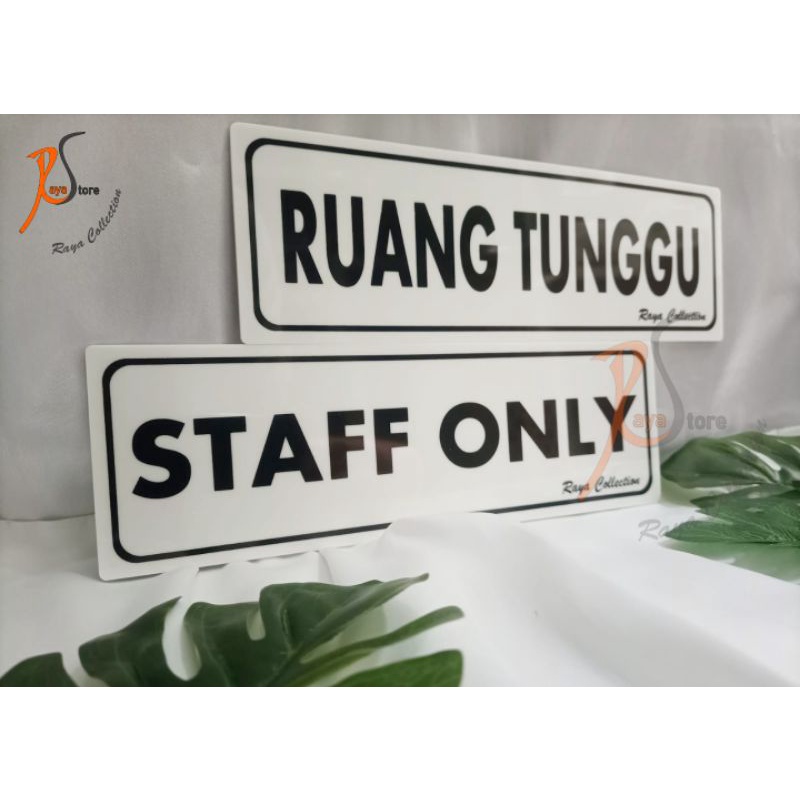 Jual Tulisan Acrylic Ruang Tunggu Dan Staff Only Ukuran 25x8cm Murah