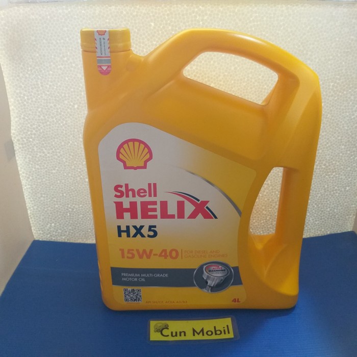 Jual Topsbrand Oli mesin Shell Helix API SN HX 5 15W-40. 4 ltr | Shopee ...