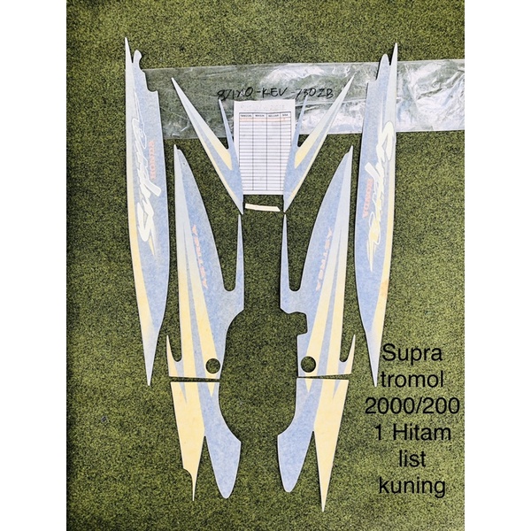 Jual nos original striping honda supra tromol 2000 2001 hitam list ...