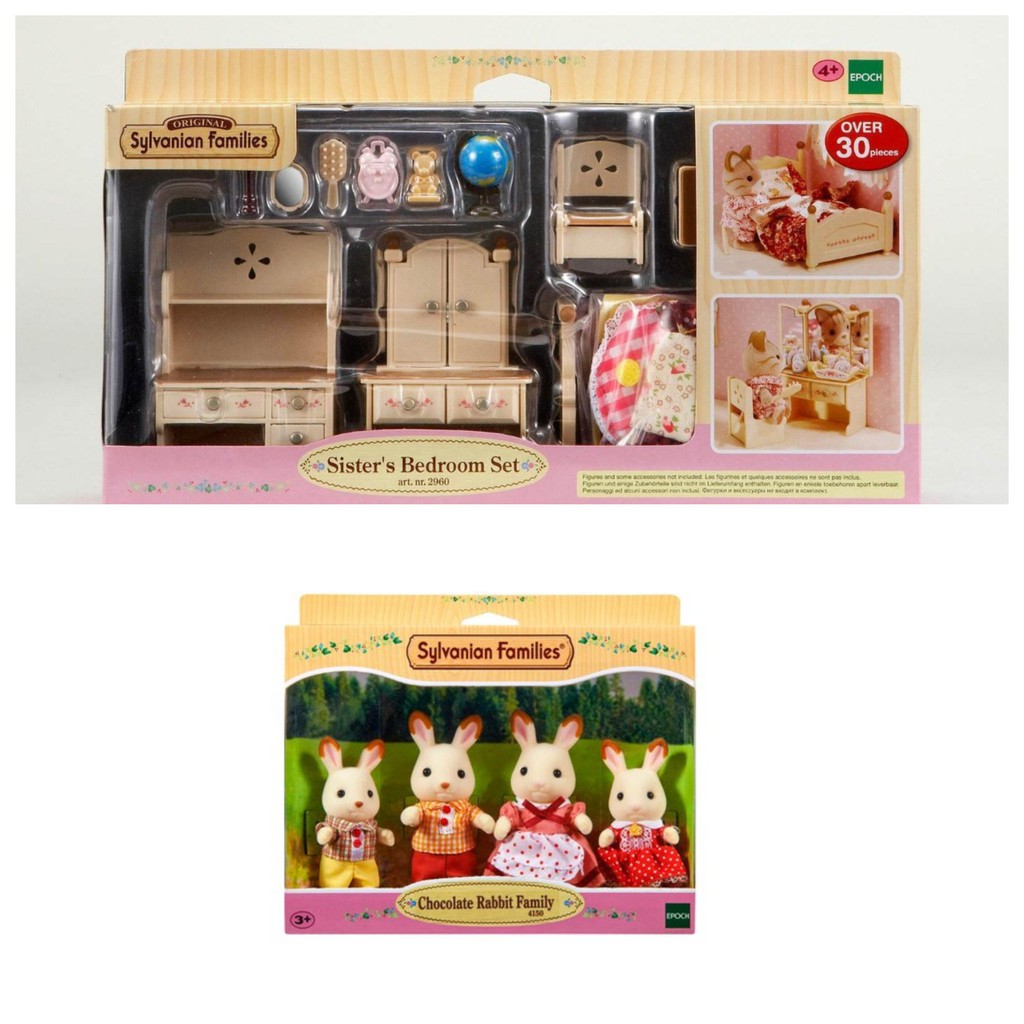 Jual Sylvanian Families Sisters Bedroom Set Chocolate Rabbit Family Shopee Indonesia