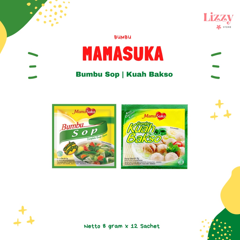 Jual Bumbu Sop Kuah Bakso Mamasuka Sachet Kemasan Renceng 8g X 12