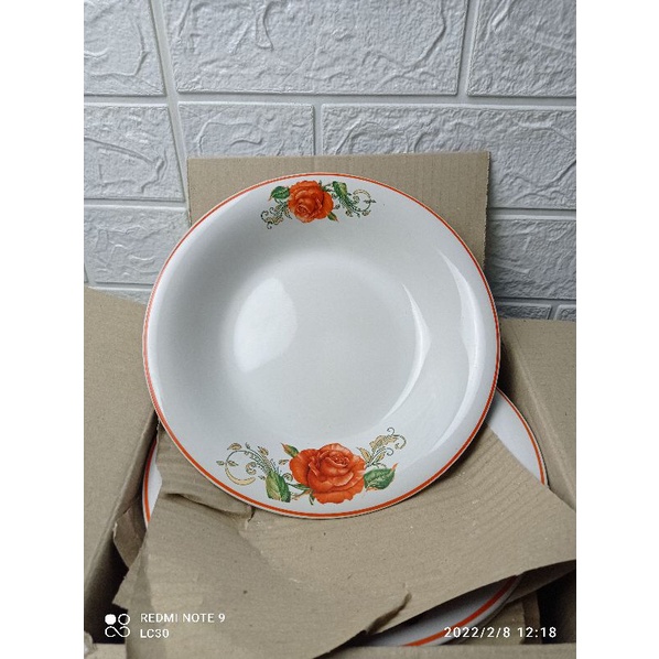 Jual Piring omega besar motif mawar by lucky(satuan) | Shopee Indonesia
