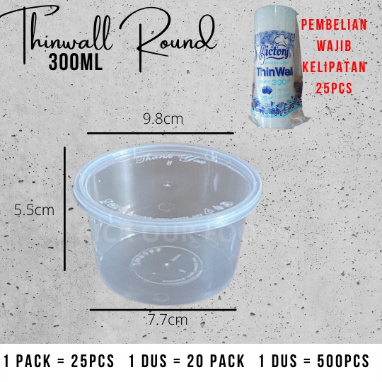 Jual Thinwall Bowl 200ml Thinwall Round 300ml Thinwall Round 450ml