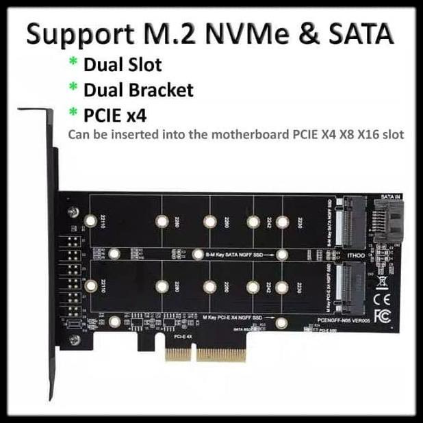 Jual Pci Express M.2 Adapter Support Nvme And Ngff M2 Sata | Shopee ...