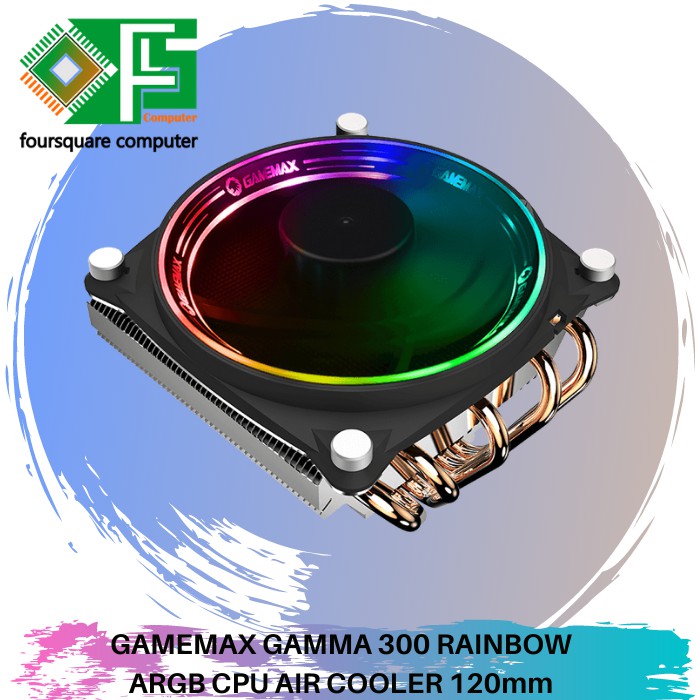 Jual GAMEMAX GAMMA 300 RAINBOW ARGB CPU AIR COOLER 120mm CPU COOLER