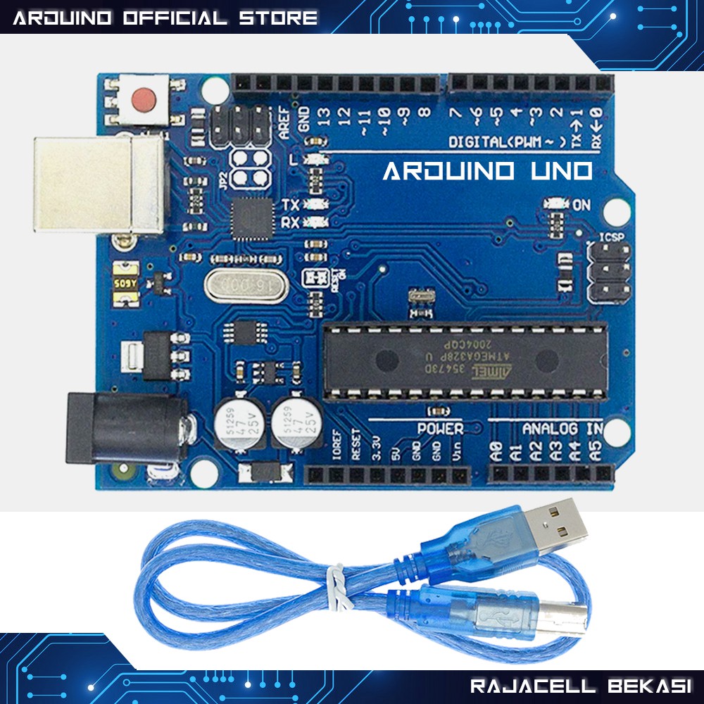 Jual New Arduino Uno R3 Atmega328p Dip 16u2 Like Original Tanpa Kabel