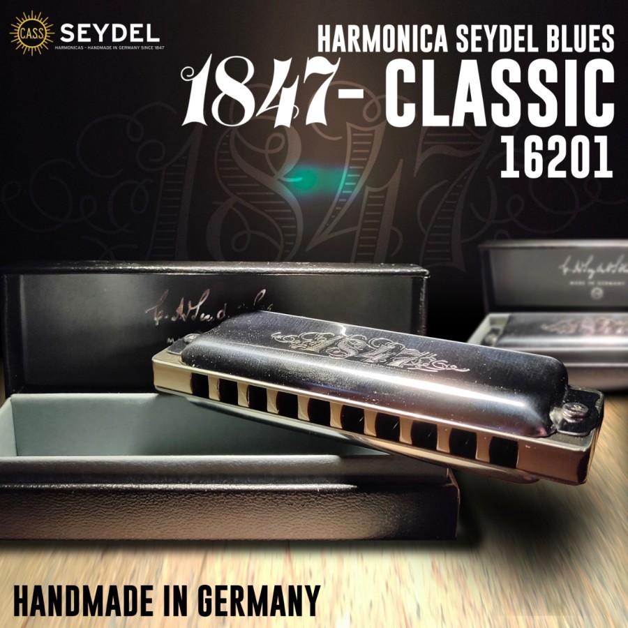 Harmonica Seydel Blues 1847 Classic Low F - En Acier Inoxydable, Son Grave Profond - 9