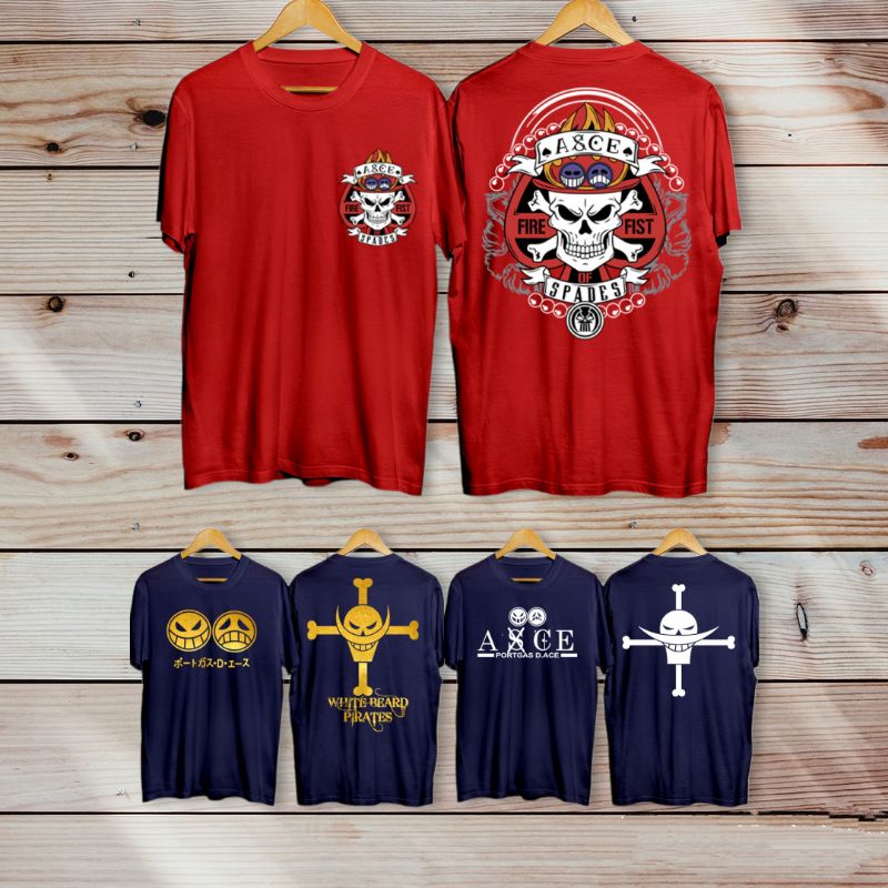 Jual Kaos distro terbaru pria kaos oblong anime one Piece ace logo