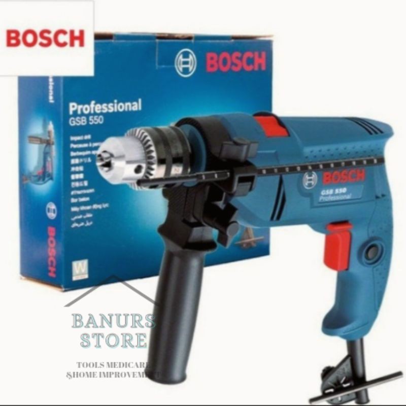 Jual BOSCH Professional GSB550 Bor Besi Beton Kayu 13mm Varable Speed ...