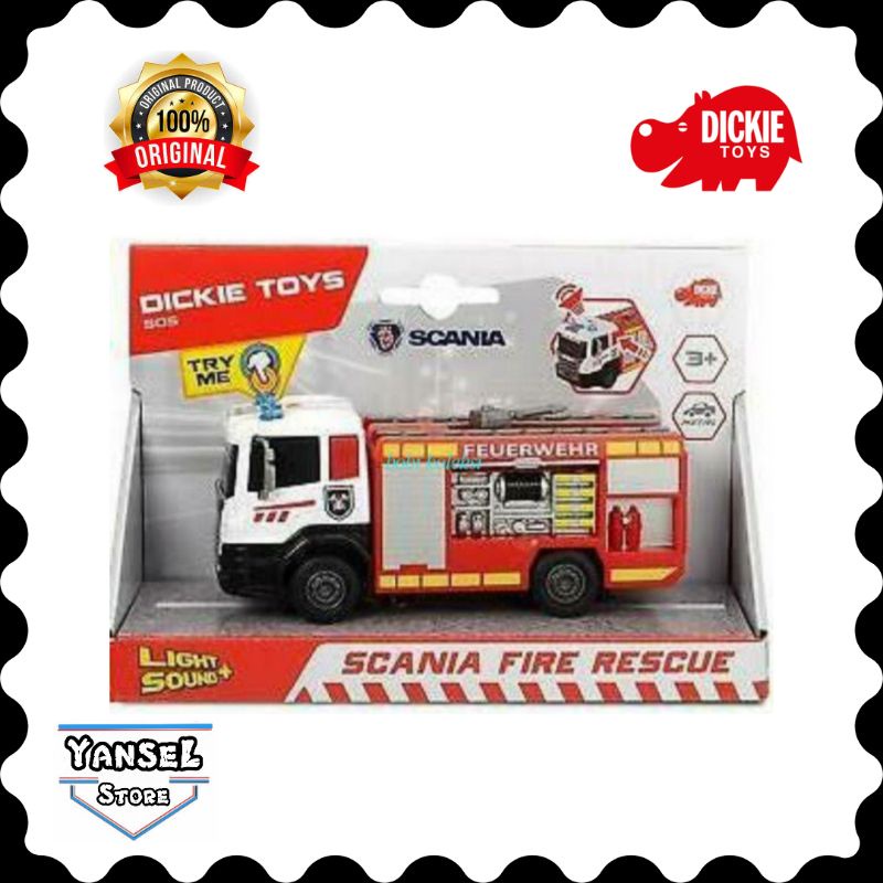 Dickie Toys RC - Escalera Giratoria Para Motor De Bomberos, 360°, Luz Y Sonido, Con Función De Pulverización, Accesorios De 24.4 In, Color Rojo