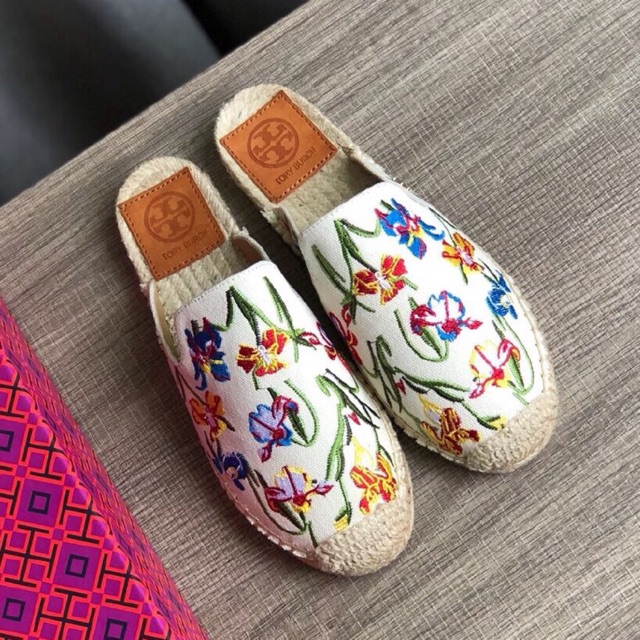Jual Tory Burch Max Embroidery Espadrille Slides Sepatu Mules Shopee Indonesia