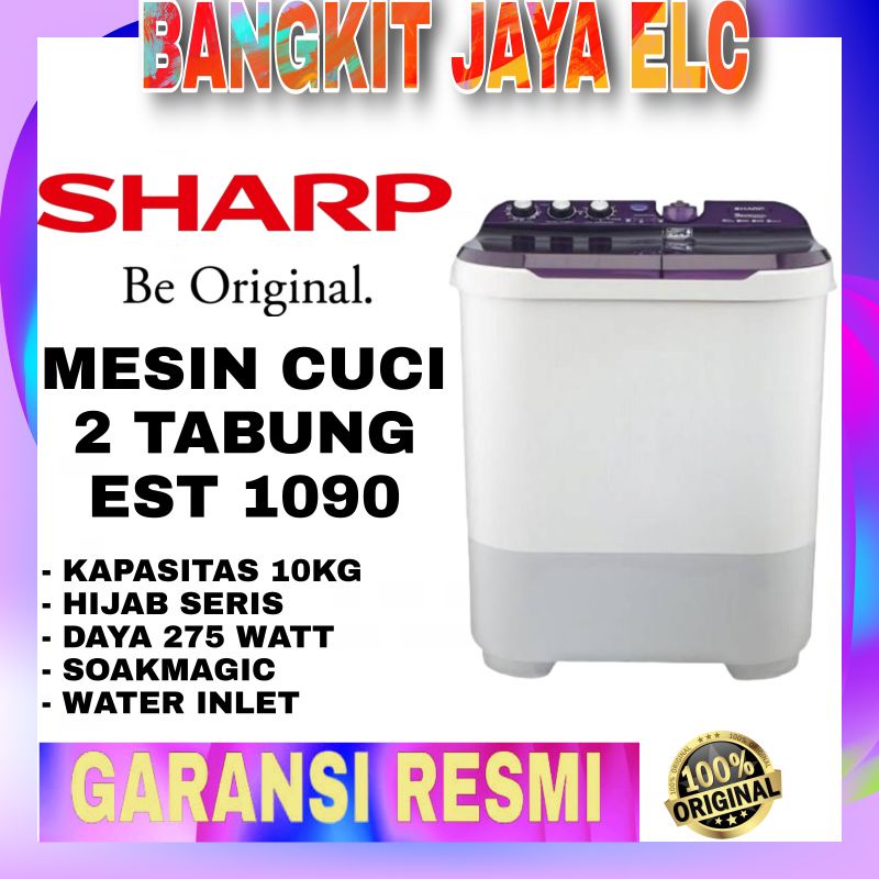 Jual MESIN CUCI SHARP 10 KG 2 TABUNG MESIN CUCI SHARP 10KG REAL 10KG