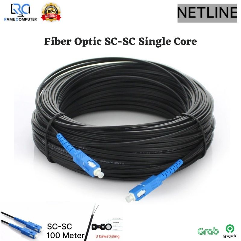 Jual Kabel Fiber optic SC-SC UPC Single Mode Simplex 100 Meter | Shopee ...