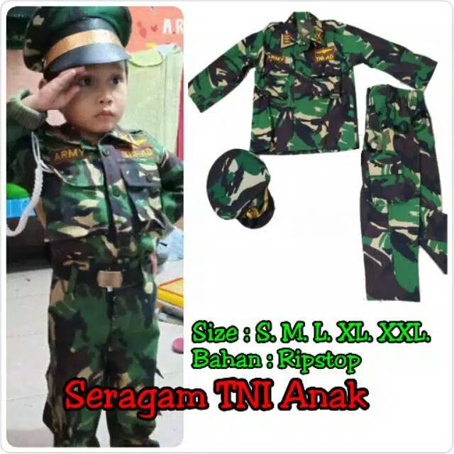 Jual Seragam Anak TNI /Baju SeragamTNI Anak Laki Tentara Kostum TK ...