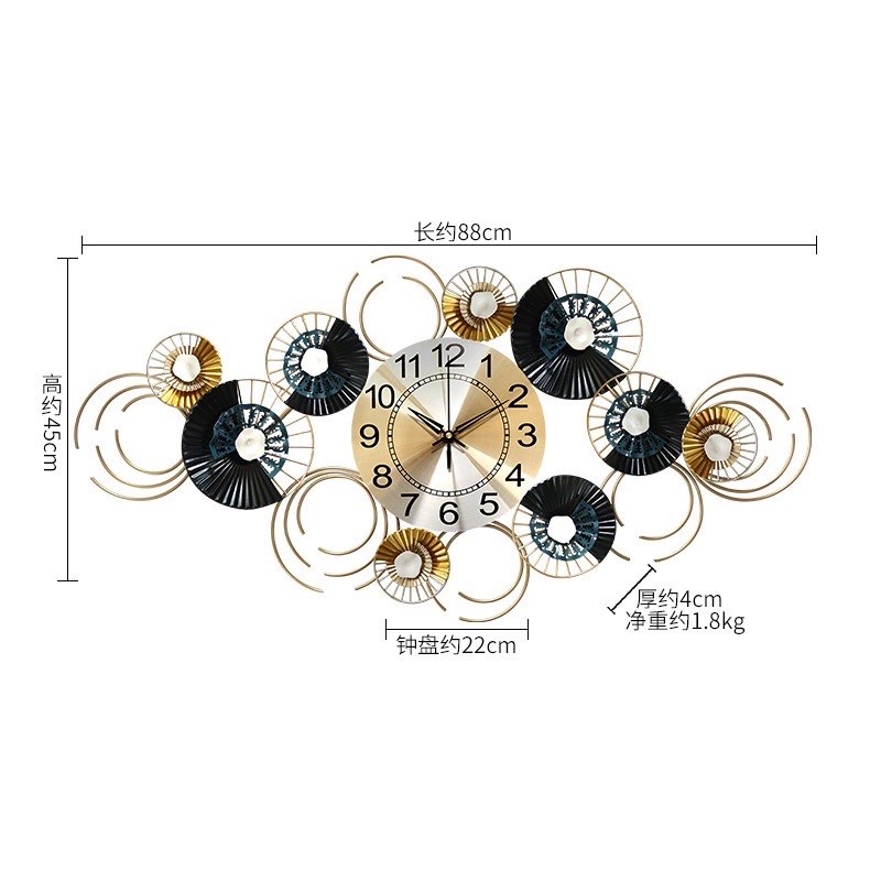 Jual Jam Dinding Metal Horizontal / Dekorasi Rumah Jam Dinding / Luxury ...