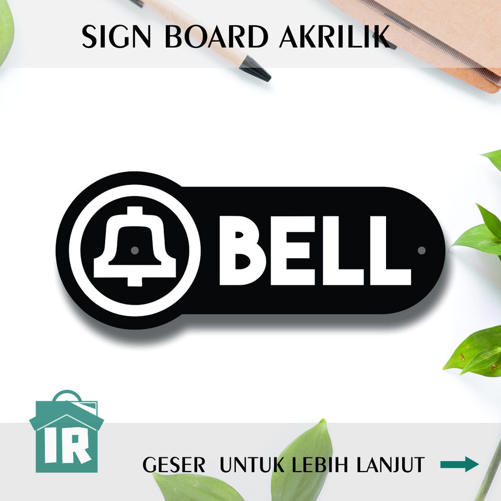 Jual BELL - SIGN BOARD BELL - AKRILIK 2 mm - Timbul - laser Cutting ...