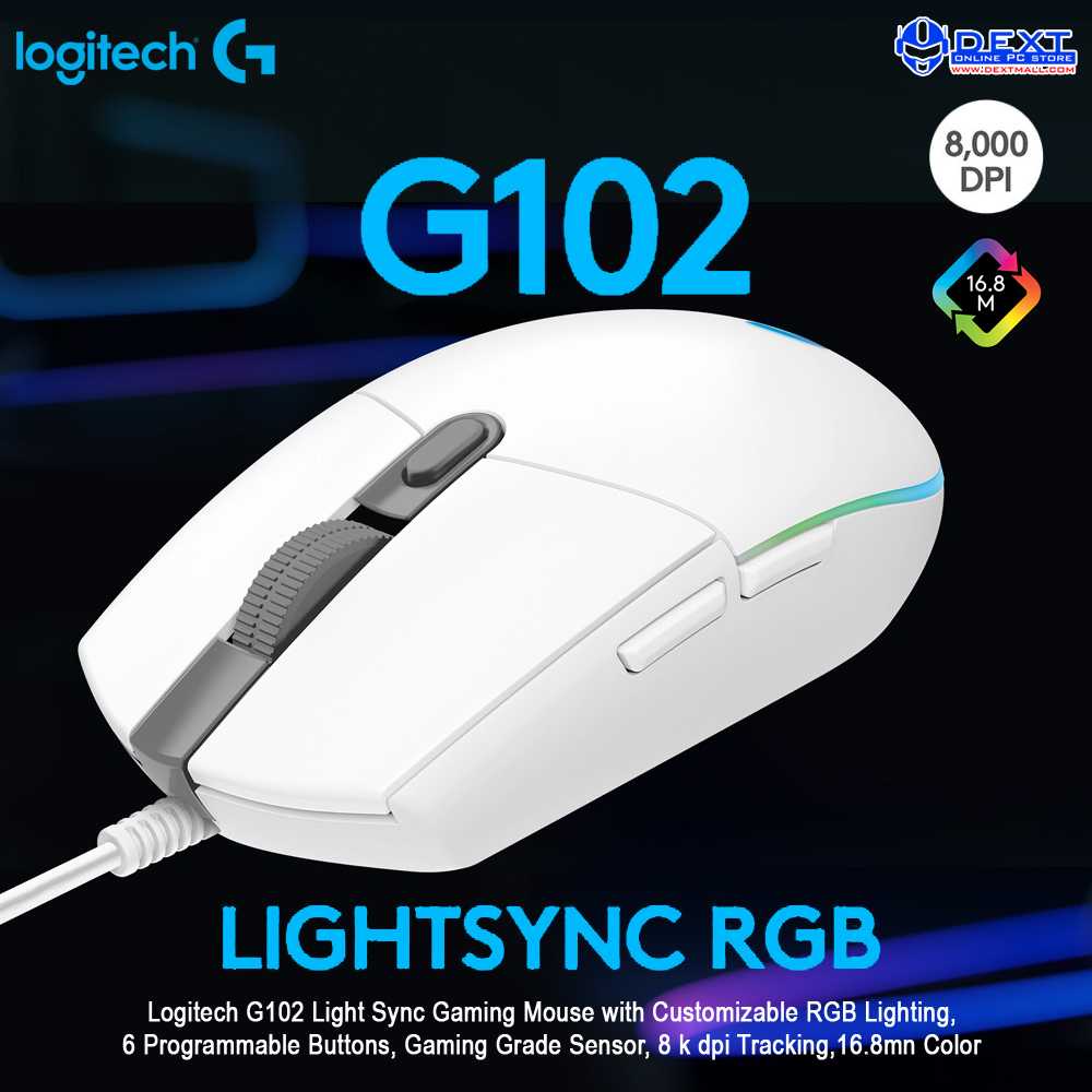 Jual Logitech G102 Prodigy White Gaming Mouse | Shopee Indonesia