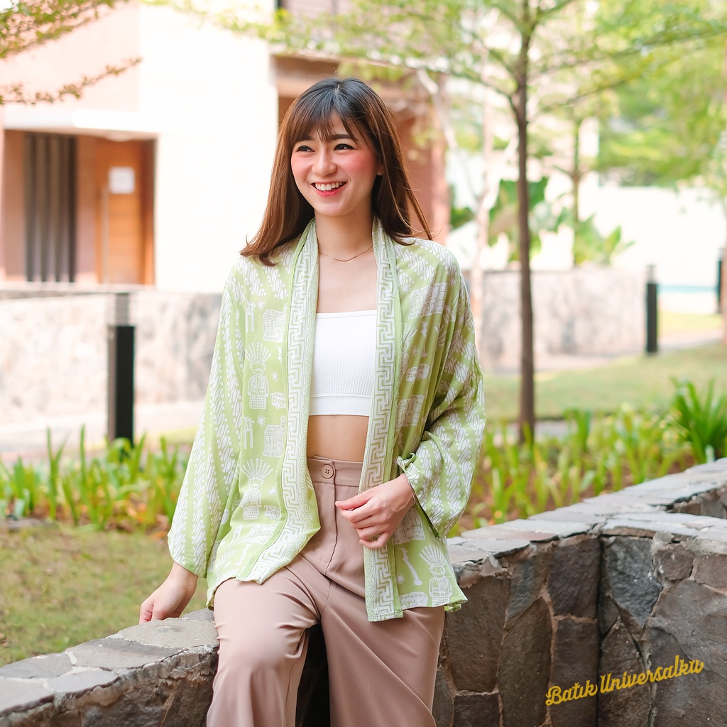 Jual Batik Universalku Cardigan Outer Batik Motif Ondel Ondel Betawi Jakarta Shopee Indonesia