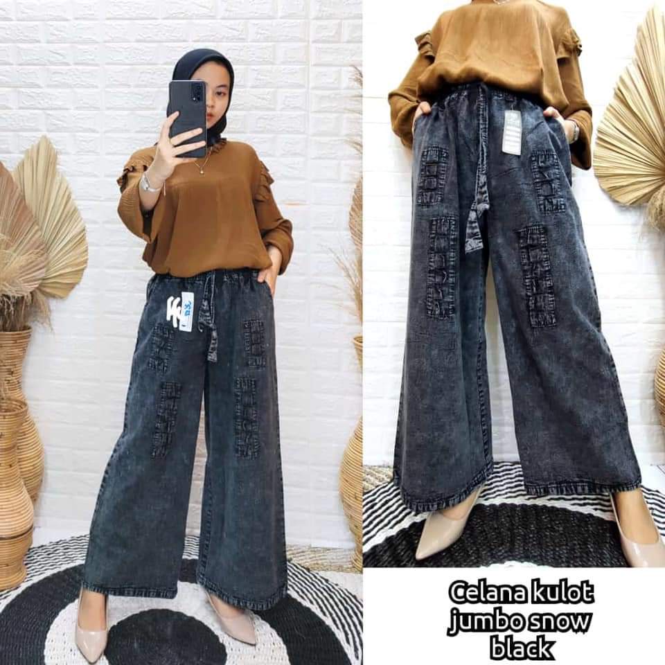 Jual CELANA KULOT JEANS SNOW SOBEK / CELANA KULOT WANITA TERLARIS