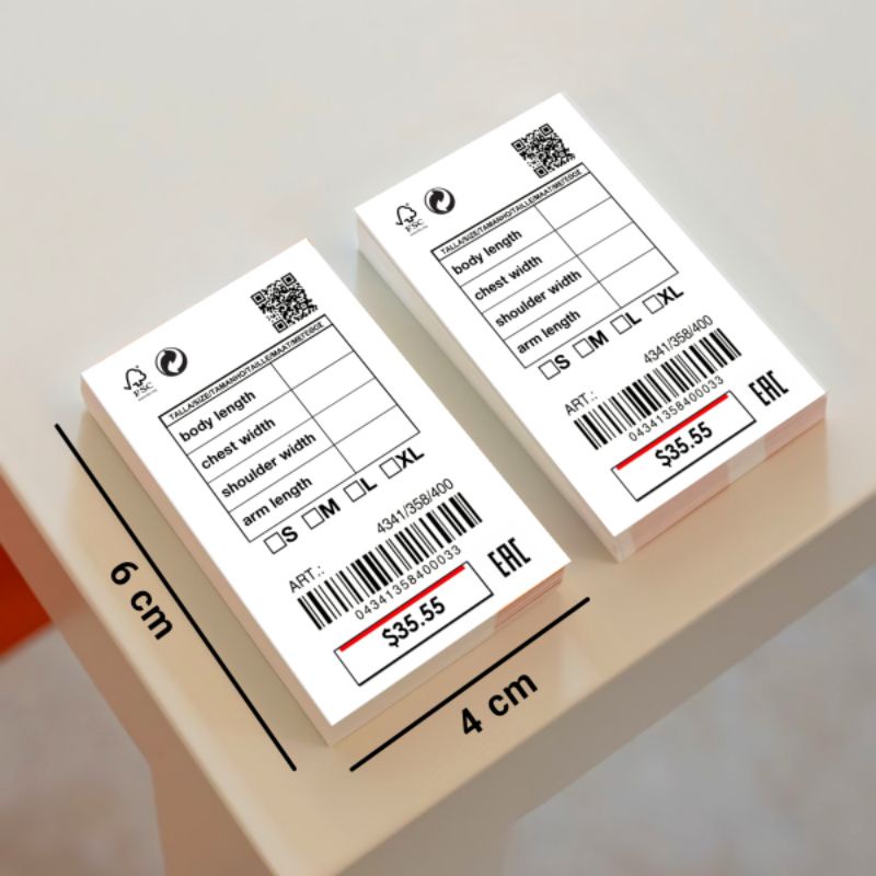 Jual hang tag label baju murah isi 100 pcs ukuran 4x6 bonus tali ...
