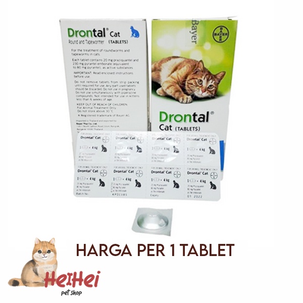 Jual Drontal Cat Obat Cacing Kucing Kitten Per 1 Tablet | Shopee Indonesia