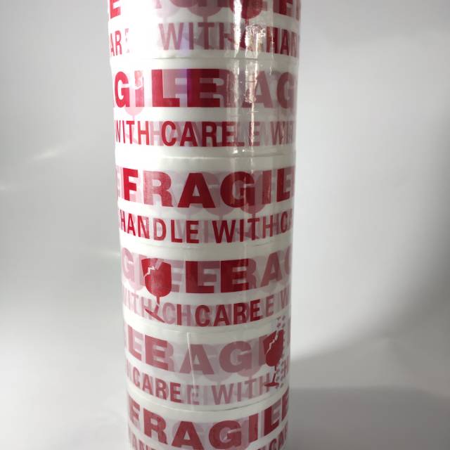 Jual ( 1 ROLL ) LAKBAN FRAGILE / OPP BARANG / LAKBAN PACKING/ FRAGILE ...