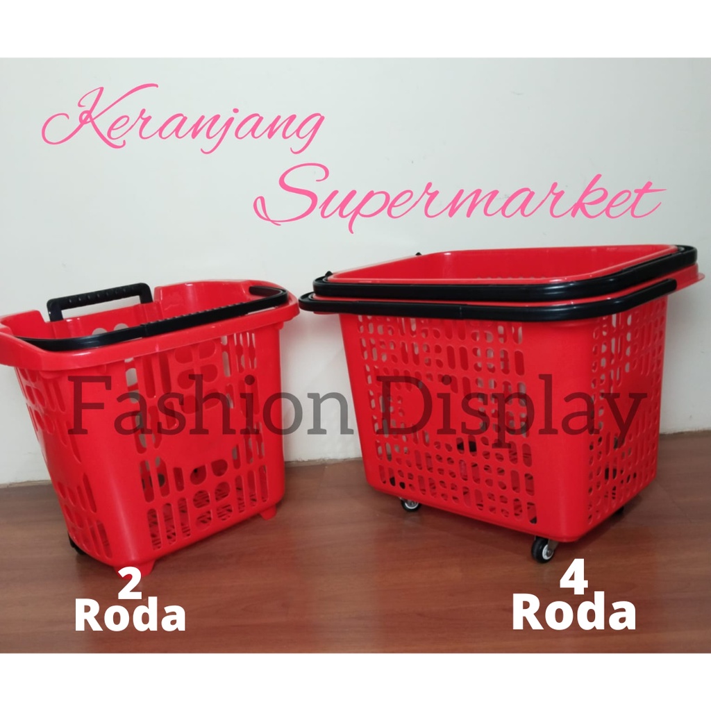 Jual Keranjang Dorong Pasar Supermarket Trolly Supermarket Roda Troli