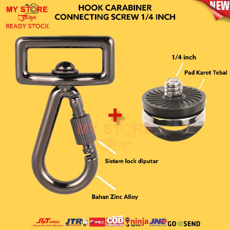 Jual Buckle Trigger Snap Hook Ring Carabiner & Screw Connecting Thread ...